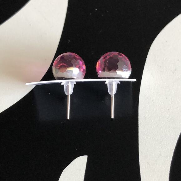 4 for $20 Round Light Pink Stud Earrings - Picture 3 of 3